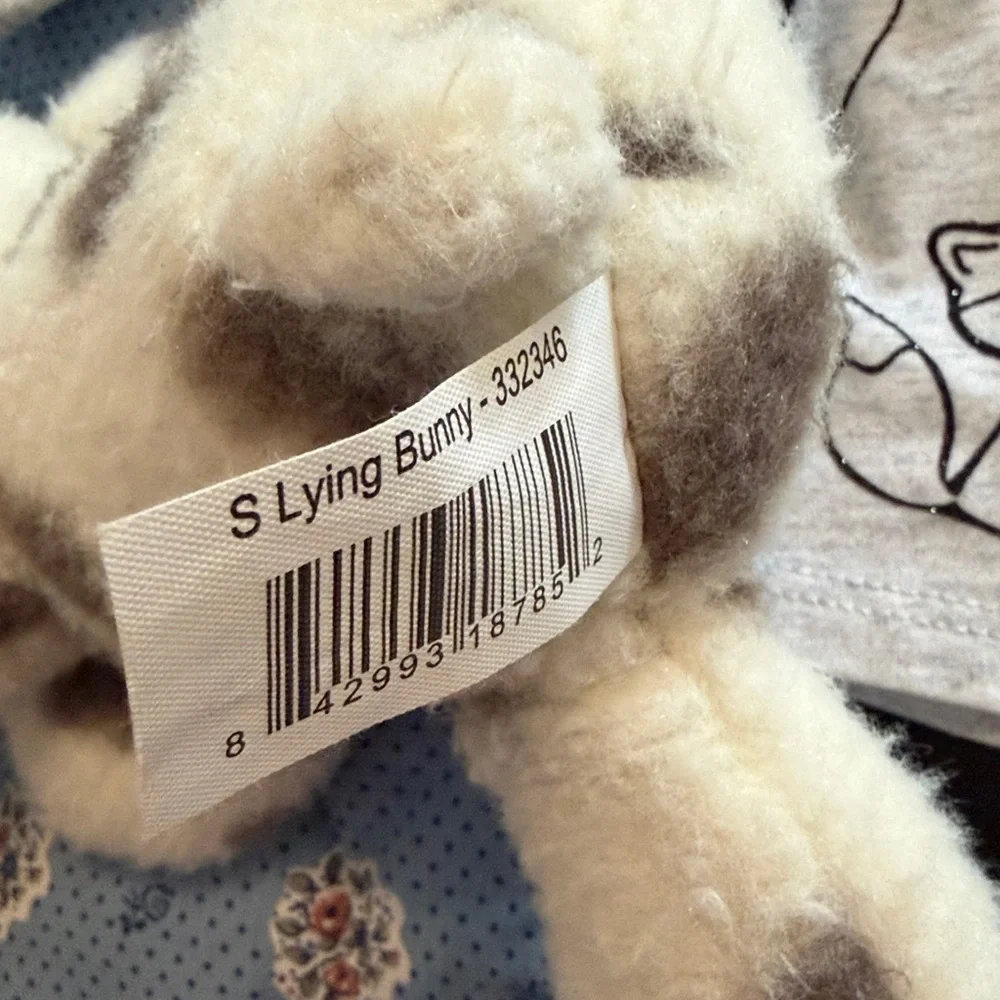 Gray top with bunnies and black bottom Set and Stuffed Bunny  0-3mo NWT